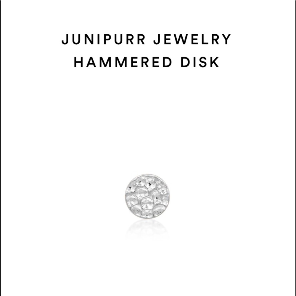 Junipurr Jewelry 14k white gold 2.5mm hammered disk threadless end
